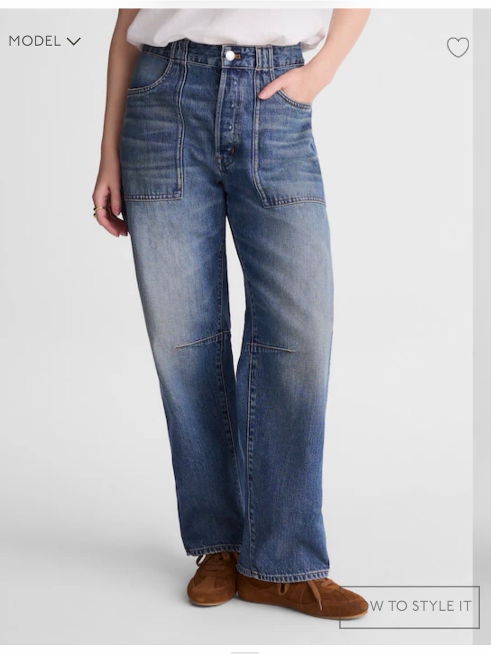 Madewell darted barrel utility jean